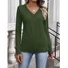 Zeagoo Womens V Neck Sweaters Long Sleeve Tops Lightweight Fall Clothes(Army Green)
