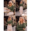 Zeagoo Womens V Neck Sweaters Long Sleeve Tops Lightweight Fall Clothes(Army Green)