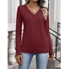 Zeagoo Womens V Neck Sweaters Long Sleeve Tops Lightweight Fall Clothes(A-wine Red)