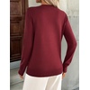 Zeagoo Womens V Neck Sweaters Long Sleeve Tops Lightweight Fall Clothes(A-wine Red)