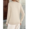 Zeagoo Womens V Neck Sweaters Long Sleeve Tops Lightweight Fall Clothes(Beige)