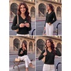 Zeagoo Womens V Neck Sweaters Long Sleeve Tops Lightweight Fall Clothes(Black)