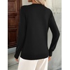 Zeagoo Womens V Neck Sweaters Long Sleeve Tops Lightweight Fall Clothes(Black)