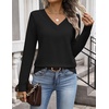 Zeagoo Womens V Neck Sweaters Long Sleeve Tops Lightweight Fall Clothes(Black)