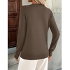Zeagoo Womens V Neck Sweaters Long Sleeve Tops Lightweight Fall Clothes(Brown)