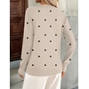 Zeagoo Womens V Neck Sweaters Long Sleeve Tops Lightweight Fall Clothes(Jh442- Polka Dot)