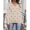 Zeagoo Womens V Neck Sweaters Long Sleeve Tops Lightweight Fall Clothes(Jh442- Polka Dot)