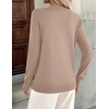 Zeagoo Womens V Neck Sweaters Long Sleeve Tops Lightweight Fall Clothes(Khaki)