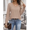 Zeagoo Womens V Neck Sweaters Long Sleeve Tops Lightweight Fall Clothes(Khaki)
