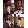 Zeagoo Womens V Neck Sweaters Long Sleeve Tops Lightweight Fall Clothes(Kt656- Bow Burgundy)
