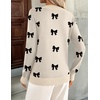 Zeagoo Womens V Neck Sweaters Long Sleeve Tops Lightweight Fall Clothes(Kt666- Bow)