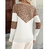 Zeagoo Womens V Neck Sweaters Long Sleeve Tops Lightweight Fall Clothes(Leopard)
