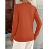 Zeagoo Womens V Neck Sweaters Long Sleeve Tops Lightweight Fall Clothes(Orange)