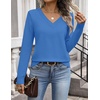 Zeagoo Womens V Neck Sweaters Long Sleeve Tops Lightweight Fall Clothes(Royal Blue)