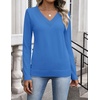 Zeagoo Womens V Neck Sweaters Long Sleeve Tops Lightweight Fall Clothes(Royal Blue)