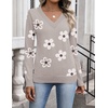 Zeagoo Womens V Neck Sweaters Long Sleeve Tops Lightweight Fall Clothes(Sf175- Flower)