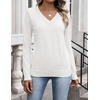 Zeagoo Womens V Neck Sweaters Long Sleeve Tops Lightweight Fall Clothes(White)