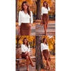 Zeagoo Womens V Neck Sweaters Long Sleeve Tops Lightweight Fall Clothes(White)