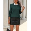 Zeagoo Womens Wool Blend Sweater Crewneck Long Sleeve Tops Fashion Clothing(Dark Green)