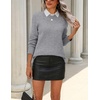 Zeagoo Womens Wool Blend Sweater Crewneck Long Sleeve Tops Fashion Clothing(Grey)