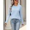 Zeagoo Womens Wool Blend Sweater Crewneck Long Sleeve Tops Fashion Clothing(Light Blue)