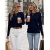 Zeagoo Womens Wool Blend Sweater Crewneck Long Sleeve Tops Fashion Clothing(Navy Blue)