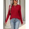 Zeagoo Womens Wool Blend Sweater Crewneck Long Sleeve Tops Fashion Clothing(Red)