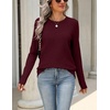 Zeagoo Womens Wool Blend Sweater Crewneck Long Sleeve Tops Fashion Clothing(Wine Red)