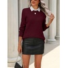 Zeagoo Womens Wool Blend Sweater Crewneck Long Sleeve Tops Fashion Clothing(Wine Red)