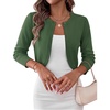 Zeagoo Cropped Cardigan Sweaters for Women Long Sleeve Shrug for Dresses(Army Green)