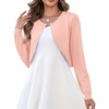 Zeagoo Cropped Cardigan Sweaters for Women Long Sleeve Shrug for Dresses(Peach)