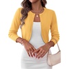 Zeagoo Cropped Cardigan Sweaters for Women Long Sleeve Shrug for Dresses(Yellow)