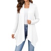 Zeagoo Lightweight Cardigan for Women Long Sleeve Open Front Cardigans(A White)