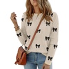 Zeagoo Sweaters for Women Fall Outfits Trendy 2026 Long Sleeve Shirts Bussiness Casual Knit Pullover Sweater Tops(Bow-khaki)