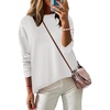 Zeagoo Sweaters for Women Fall Outfits Trendy 2026 Long Sleeve Shirts Bussiness Casual Knit Pullover Sweater Tops(B-solid White Long Sleeve)