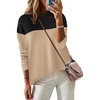 Zeagoo Sweaters for Women Fall Outfits Trendy 2026 Long Sleeve Shirts Bussiness Casual Knit Pullover Sweater Tops(Color Block 4 Black)