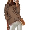 Zeagoo Sweaters for Women Fall Outfits Trendy 2026 Long Sleeve Shirts Bussiness Casual Knit Pullover Sweater Tops(Printed Khaki)