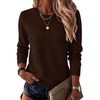 Zeagoo Womens Wool Blend Sweater Crewneck Long Sleeve Tops Fashion Clothing(Coffee)