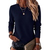 Zeagoo Womens Wool Blend Sweater Crewneck Long Sleeve Tops Fashion Clothing(Navy Blue)