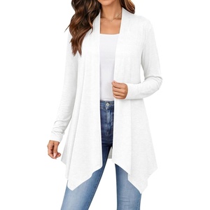 Zeagoo Lightweight Cardigan for Women Long Sleeve Open Front Cardigans(A White)