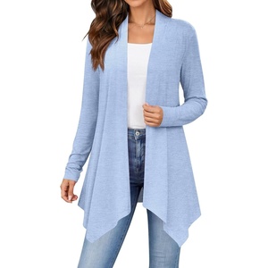 Zeagoo Lightweight Cardigan for Women Long Sleeve Open Front Cardigans(Light Blue)