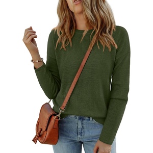 Zeagoo Sweaters for Women Fall Outfits Trendy 2026 Long Sleeve Shirts Bussiness Casual Knit Pullover Sweater Tops(Army Green)