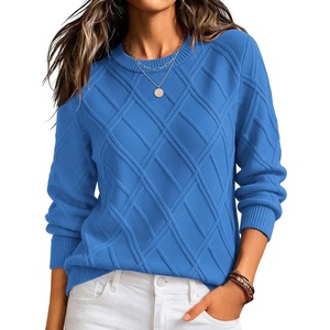 Zeagoo Women’s Cable Knit Sweaters Fall Winter Long Sleeve Crewneck Tops(Sky Blue)