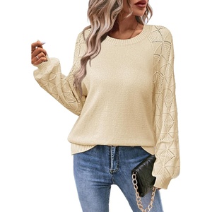 Zeagoo Womens Sweaters 2026 Long Sleeve Crew Neck Lightweight Pullover Knitted Cute Fall Fashion Tops(Light Khaki)