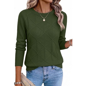 Zeagoo Womens Sweaters Crewneck Long Sleeve Soft Casual Knit Pullover Tops(Army Green)