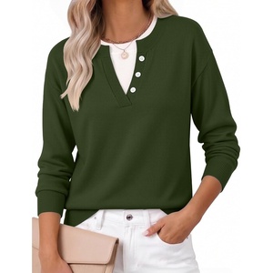 Zeagoo Women’s Sweaters Long Sleeve Crew Neck Pullover Tops Dressy Outfits(Army Green)