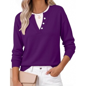 Zeagoo Women’s Sweaters Long Sleeve Crew Neck Pullover Tops Dressy Outfits(Purple)