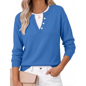 Zeagoo Women’s Sweaters Long Sleeve Crew Neck Pullover Tops Dressy Outfits(Royal Blue)
