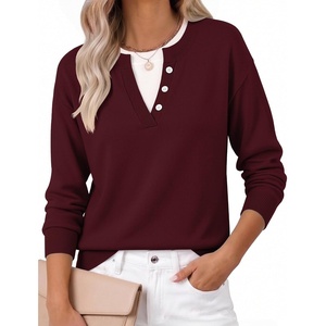 Zeagoo Women’s Sweaters Long Sleeve Crew Neck Pullover Tops Dressy Outfits(Wine Red)