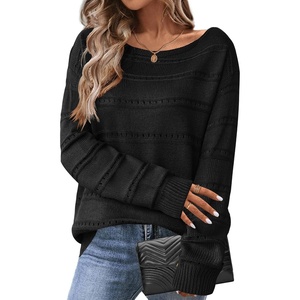 Zeagoo Womens Sweaters Off The Shoulder Crochet Dressy Casual Outfits(A-black)